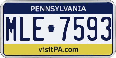 PA license plate MLE7593