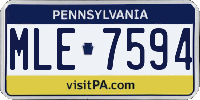PA license plate MLE7594