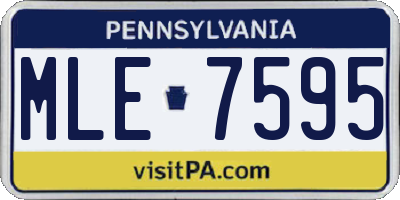 PA license plate MLE7595