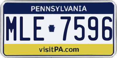 PA license plate MLE7596