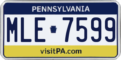 PA license plate MLE7599
