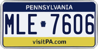 PA license plate MLE7606