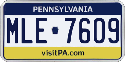 PA license plate MLE7609