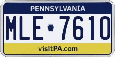 PA license plate MLE7610