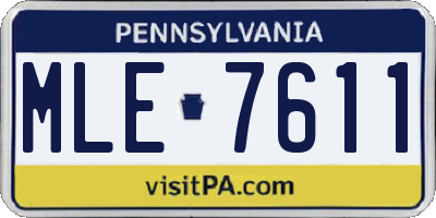 PA license plate MLE7611