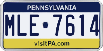 PA license plate MLE7614