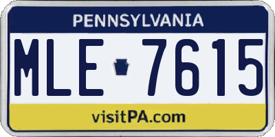 PA license plate MLE7615
