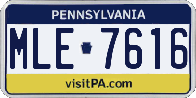 PA license plate MLE7616