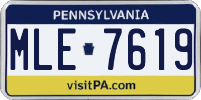PA license plate MLE7619