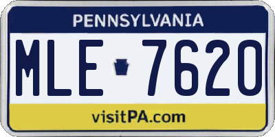 PA license plate MLE7620