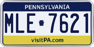 PA license plate MLE7621
