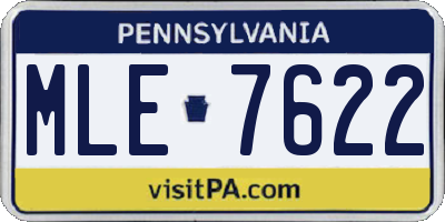 PA license plate MLE7622