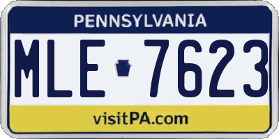 PA license plate MLE7623