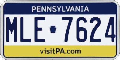 PA license plate MLE7624