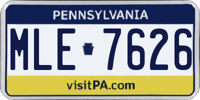 PA license plate MLE7626