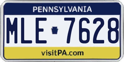 PA license plate MLE7628