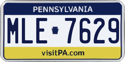 PA license plate MLE7629