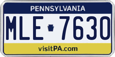 PA license plate MLE7630