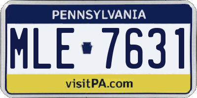 PA license plate MLE7631