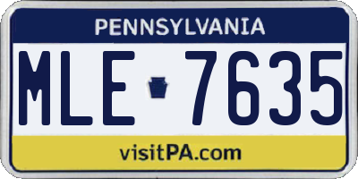 PA license plate MLE7635