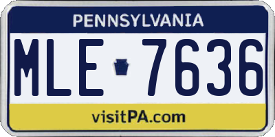 PA license plate MLE7636