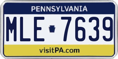 PA license plate MLE7639