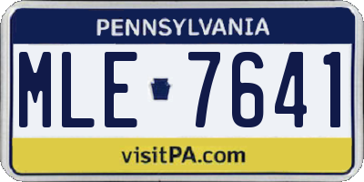 PA license plate MLE7641