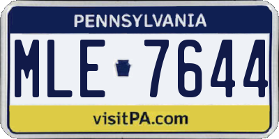PA license plate MLE7644