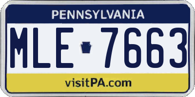 PA license plate MLE7663