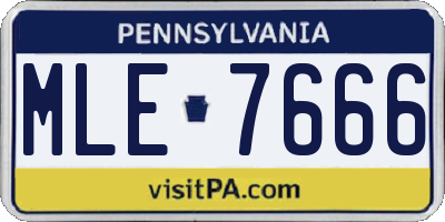 PA license plate MLE7666
