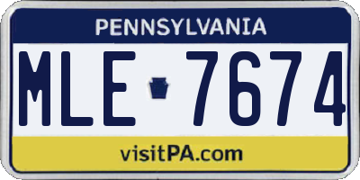 PA license plate MLE7674