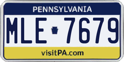 PA license plate MLE7679