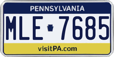 PA license plate MLE7685