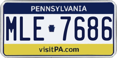 PA license plate MLE7686
