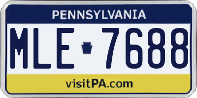 PA license plate MLE7688