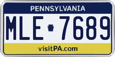 PA license plate MLE7689