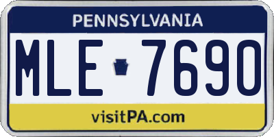 PA license plate MLE7690