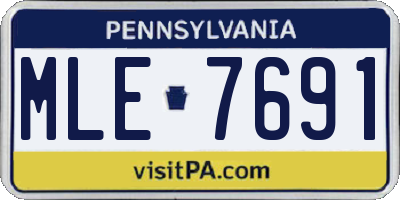 PA license plate MLE7691