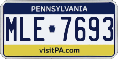 PA license plate MLE7693