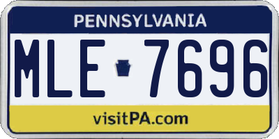PA license plate MLE7696