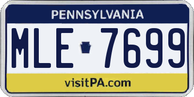 PA license plate MLE7699
