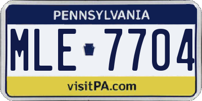 PA license plate MLE7704