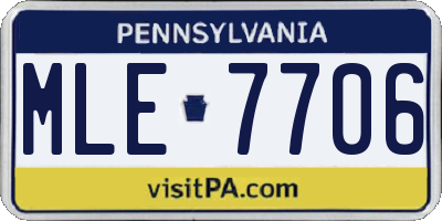 PA license plate MLE7706