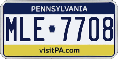 PA license plate MLE7708