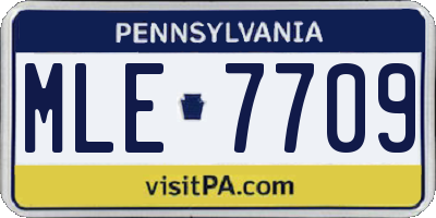 PA license plate MLE7709