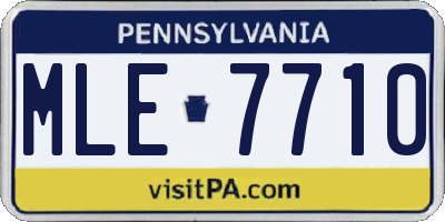 PA license plate MLE7710