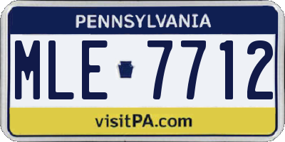 PA license plate MLE7712