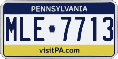 PA license plate MLE7713