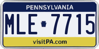 PA license plate MLE7715
