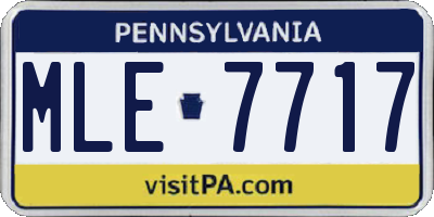 PA license plate MLE7717